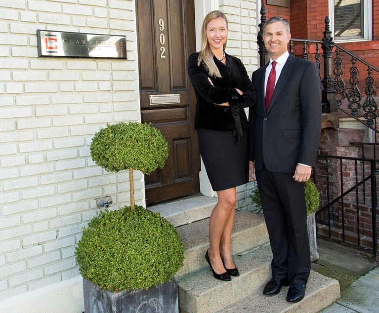 Clare Locke co-founders Tom Clare, right, and Libby Locke, left.