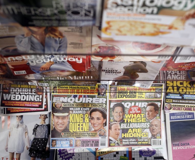 National Enquirer tabloid newspapers are arranged for a photograph at a newsstand in Louisville, Kentucky, U.S., on Thursday, Feb. 14, 2019. Photo: Luke Sharrett/Bloomberg