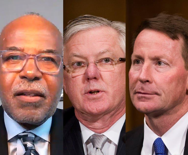 L-R:Chief Judge Roger L. Gregory ,Judge Henry F. Floyd, and A. Marvin Quattlebaum Jr..of United States Court of Appeals for the Fourth Circuit.