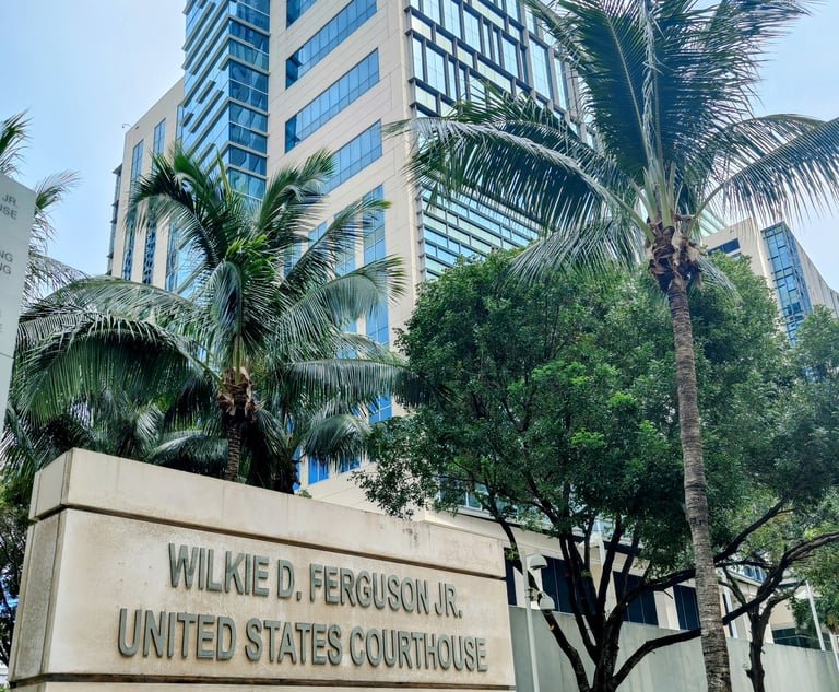 U.S. District Court for the Southern District of Florida in Miami. (Credit: Michael A. Mora/ALM.)