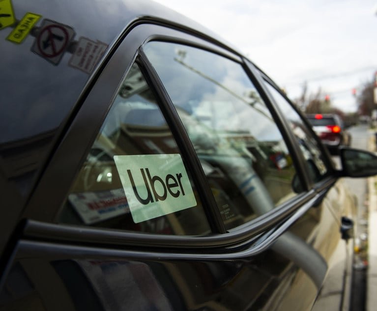 Uber car in the Hampden neighborhood of Baltimore, MD, on Tuesday, March 24, 2020.