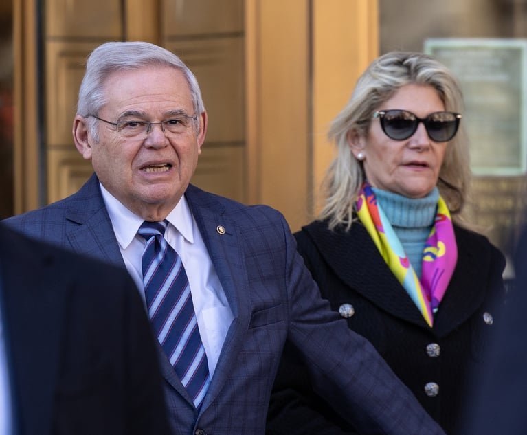 Sen. Robert Menendez, D-New Jersey, and his wife Nadine Menendez depart federal court in Manhattan on March 11. Photo: Yuki Iwamura/Bloomberg