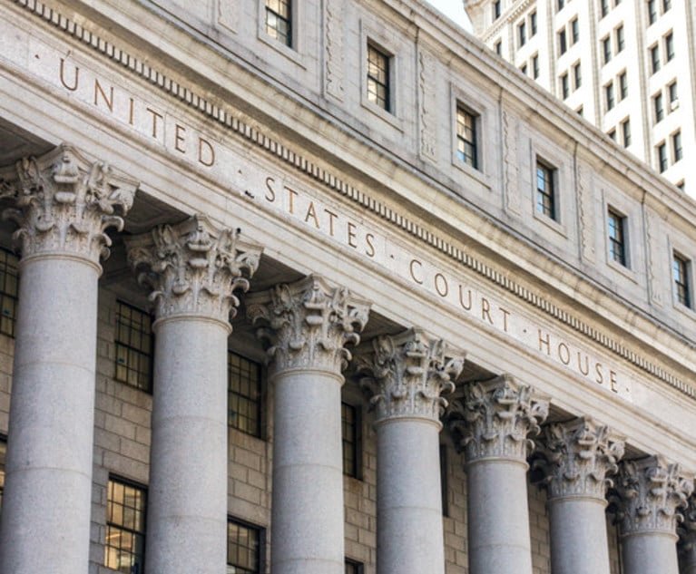 Facade of the U.S. Court House of the Southern District of New York in Lower Manhattan.