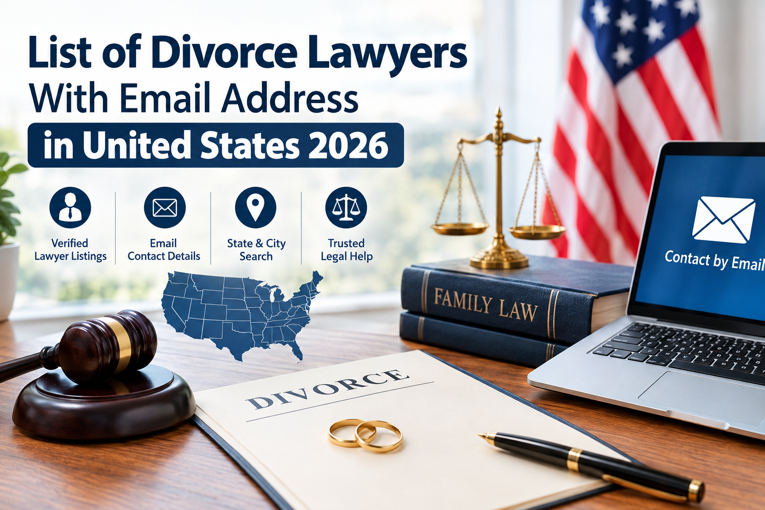 List of divorce lawyers with email address in united states 2026